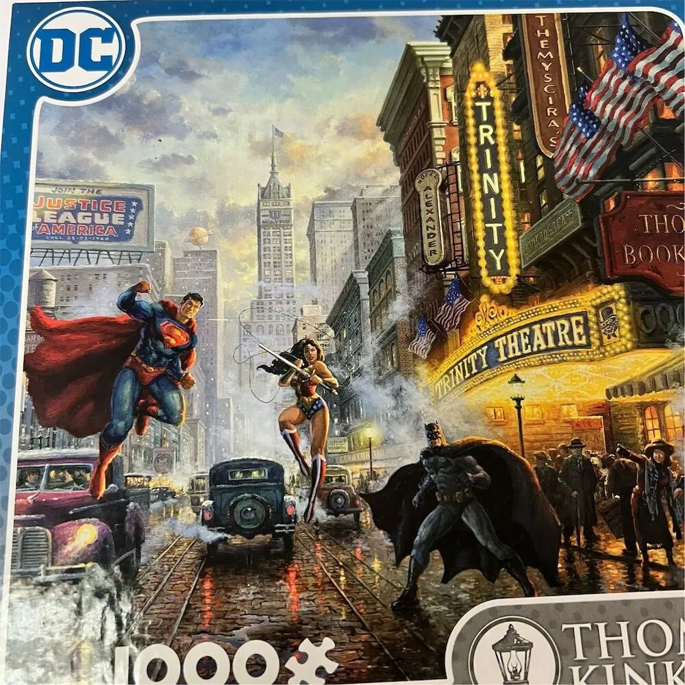 Thomas Kinkade DC Comics 1000 Piece Puzzle Batman Superman Wonder Woman